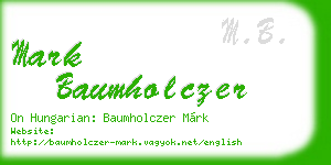 mark baumholczer business card